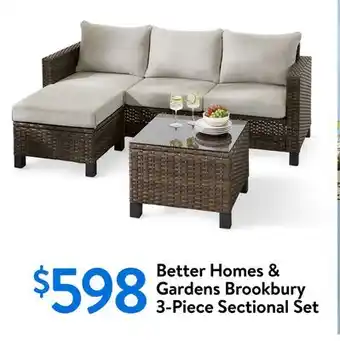 Walmart Better Homes & Gardens Brookbury 3-Piece Sectional Set offer