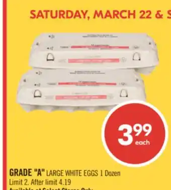 Shoppers Drug Mart GRADE A LARGE WHITE EGGS offer