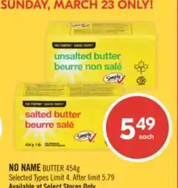 Shoppers Drug Mart NO NAME BUTTER offer