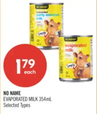 Shoppers Drug Mart NO NAME EVAPORATED MILK 354mL offer