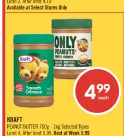 Shoppers Drug Mart KRAFT PEANUT BUTTER 70 G - 1 KG offer