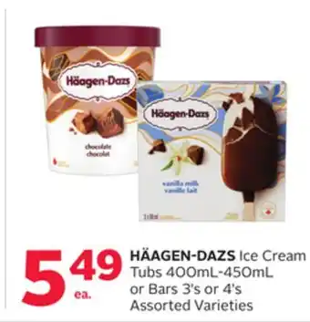 Rexall HÄAGEN-DAZS Ice Cream Tubs 400mL-450mL or Bars 3's or 4's offer