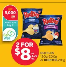 Rexall RUFFLES 190g-200g or DORITOS 210g offer