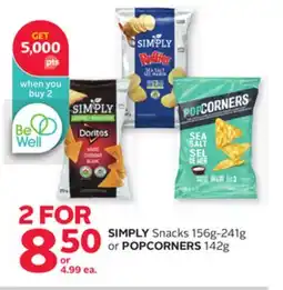 Rexall SIMPLY Snacks 156g-241g or POPCORNERS 142g offer