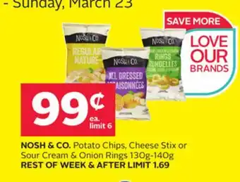 Rexall NOSH & CO. Potato Chips, Cheese Stix or Sour Cream & Onion Rings offer