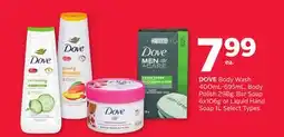 Rexall DOVE Body Wash 400mL-695mL, Body Polish 298g, Bar Soap 6x106g or Liquid Hand Soap 1L offer