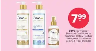 Rexall DOVE Hair Therapy Shampoo, Conditioner or Treatment or Daily Moisture Shampoo or Conditioner offer