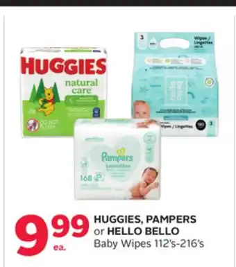 Rexall HUGGIES, PAMPERS or HELLO BELLO Baby Wipes offer