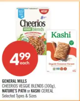 Shoppers Drug Mart GENERAL MILLS CHEERIOS VEGGIE BLENDS (300 G), NATURE'S PATH OR KASHI CEREAL offer