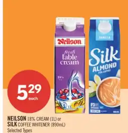 Shoppers Drug Mart NEILSON 18% CREAM (1L) or SILK COFFEE WHITENER (890mL) offer