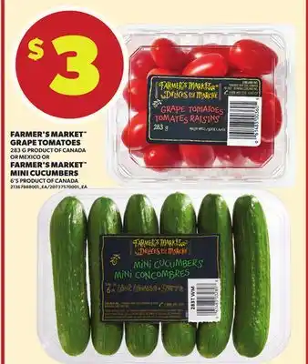 Independent City Market FARMER'S MARKET GRAPE TOMATOES, 283 G OR FARMER'S MARKET MINI CUCUMBERS, 6'S offer