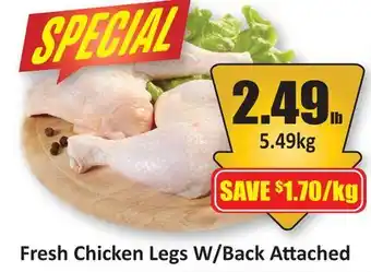 Starsky Fresh Chicken Legs W/Back Attached offer