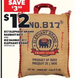 Independent City Market 817 ELEPHANT BRAND BASMATI RICE, 4 KG offer