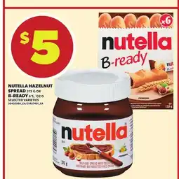 Independent City Market NUTELLA HAZELNUT SPREAD, 375 G OR B-READY, 6'S, 132 G offer