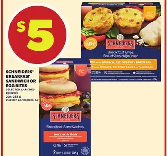 Independent City Market SCHNEIDERS BREAKFAST SANDWICH OR EGG BITES, 204-288 G offer