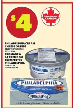 Independent City Market PHILADELPHIA CREAM CHEESE OR DIPS, 227/250 G offer