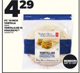 Independent City Market PC 10 INCH TORTILLA, 650 G offer