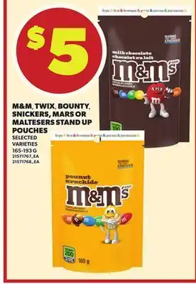 Independent City Market M&M, TWIX, BOUNTY, SNICKERS, MARS OR MALTESERS STAND UP POUCHES, 165-193 G offer