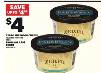 Independent City Market ZERTO SHREDDED CHEESE, 140 G offer