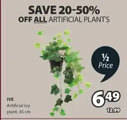 JYSK IVE Artificial ivy plant offer