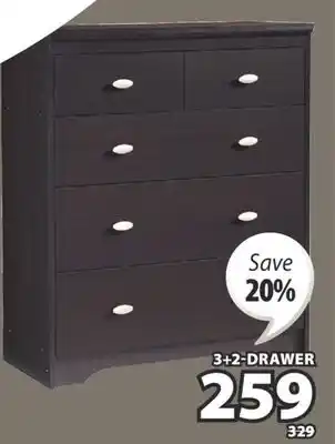 JYSK DUNBAR Bedroom storage series with espresso finish offer