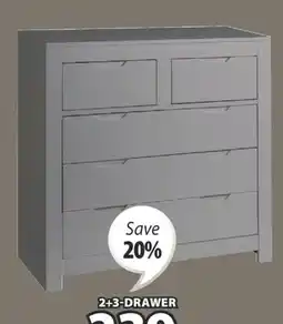 JYSK HULL 2 + 3-DRAWER Chest offer