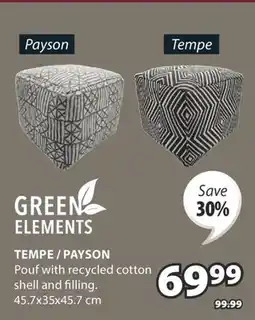 JYSK TEMPE / PAYSON Pouf with recycled cotton offer