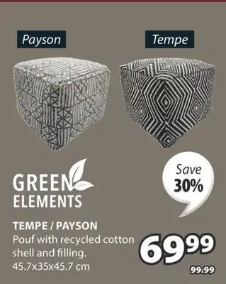 JYSK TEMPE / PAYSON Pouf with recycled cotton offer