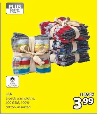 JYSK LEA 5-pack washcloths offer