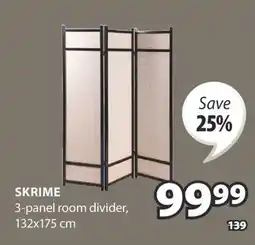 JYSK SKRIME 3-panel room divider offer