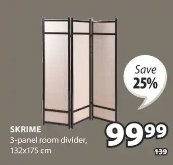 JYSK SKRIME 3-panel room divider offer