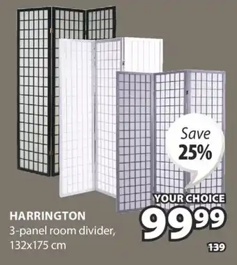 JYSK HARRINGTON 3-panel room divider offer