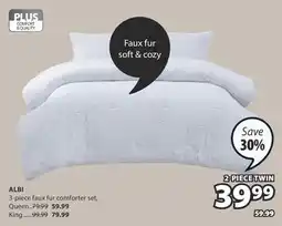 JYSK ALBI 3-piece faux fur comforter set offer