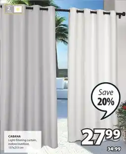 JYSK CABANA Light filtering curtain offer