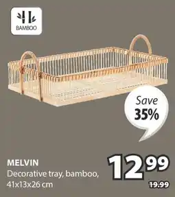 JYSK MELVIN Decorative tray, bamboo, 41x13x26 offer