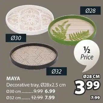 JYSK MAYA Decorative tray 28x2.5 cm offer