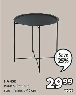 JYSK HANSE Patio side table, steel frame offer