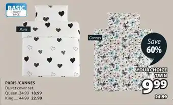 JYSK PARIS /CANNES Duvet cover set offer