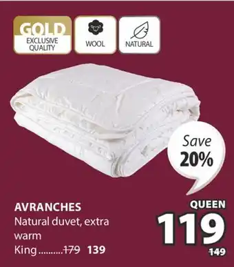 JYSK AVRANCHES Natural duvet offer