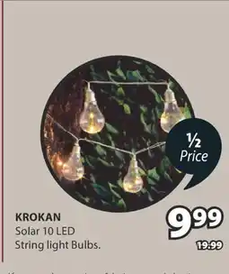 JYSK KROKAN Solar 10 LED String light Bulbs offer