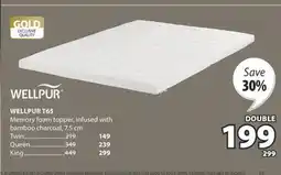 JYSK WELLPUR T65 Memory foam topper offer