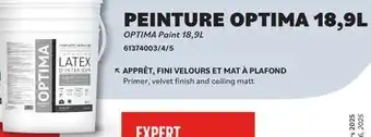 Matériaux Pont Masson Optima Eggshell Interior Latex Paint Pure White 18.9 L offer