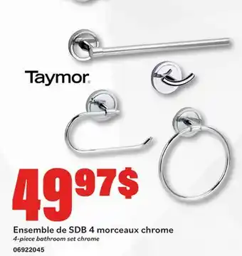 Matériaux Pont Masson Taymor 4-piece bathroom set chrome offer