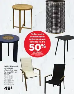 Maxi TABLES D'APPOINT OU CHAISES D'EXTÉRIEUR POUR TERRASSE LIFE AT HOME offer