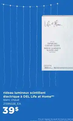 Maxi RIDEAU LUMINEUX SCINTILLANT ÉLECTRIQUE À DEL LIFE AT HOME offer