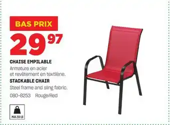 BMR CHAISE EMPILABLE offer