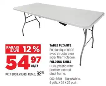 BMR TABLE PLIANTE offer