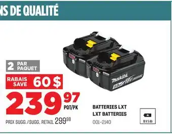 BMR BATTERIES LXT offer