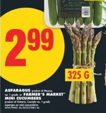 No Frills Asparagus or farmer's market mini cucumbers offer