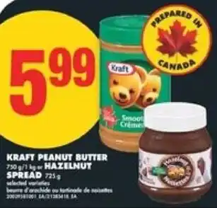 No Frills Kraft peanut butter hazelnut spread offer